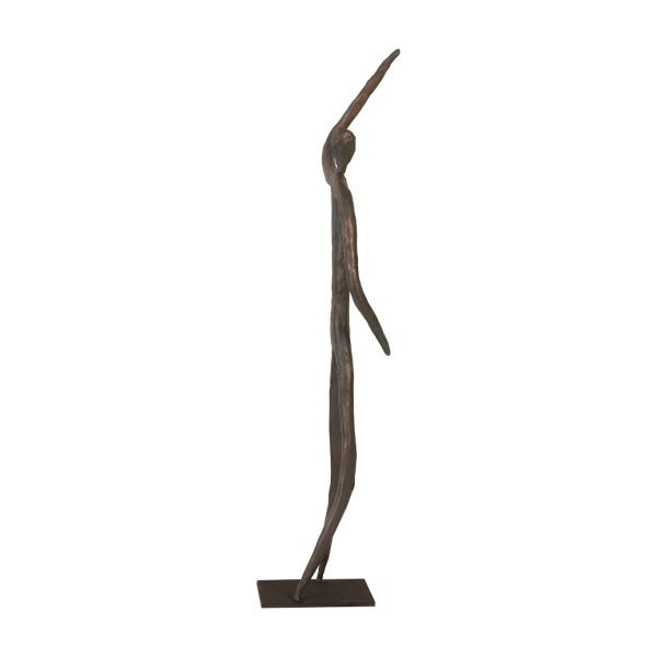 Th96035 Abstract Figure On Metal Base Bronze Finish Arm Up4