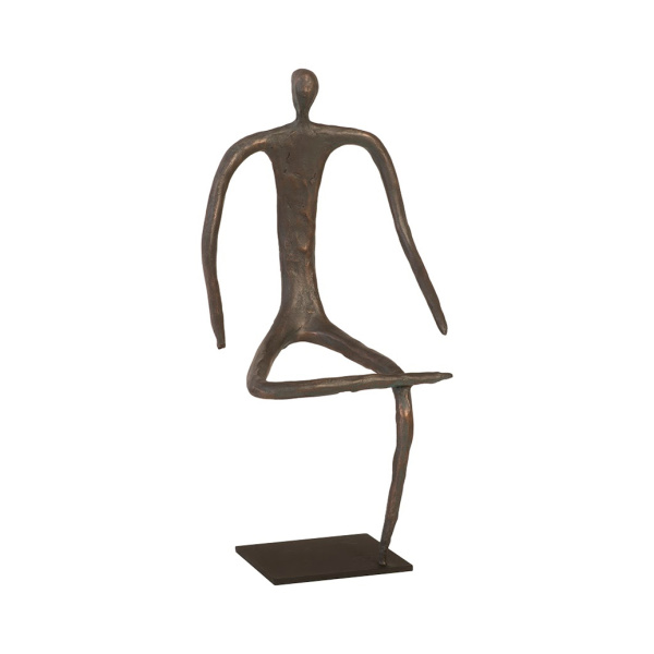 TH96036 Abstract Figure on Metal Base, Bronze Finish, Leg Folded