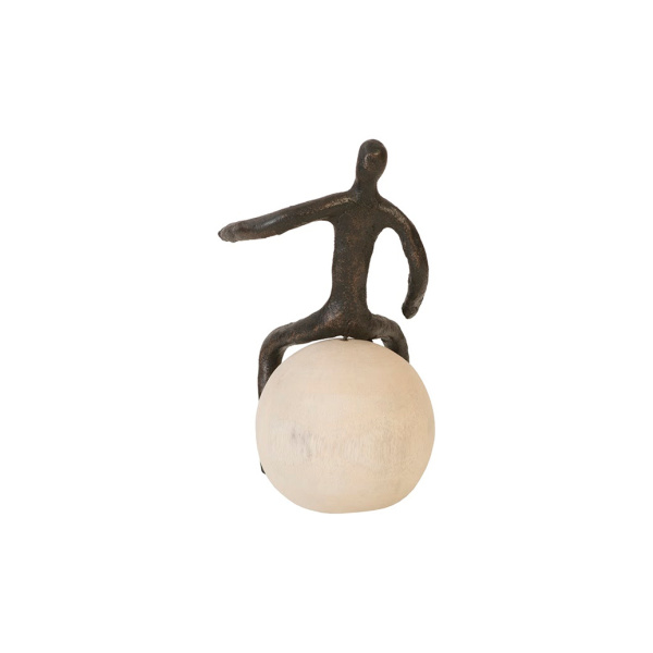 Th96038 Abstract Figure On Bleached Wood Base Bronze Finish Left Arm Down2