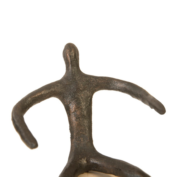 TH96039 Abstract Figure on Bleached Wood Base, Bronze Finish