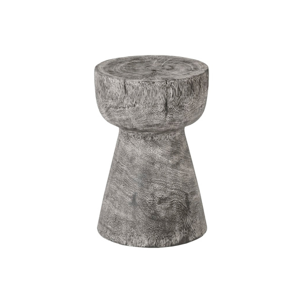 TH96666 Chamcha Wood Stool, Grey Stone