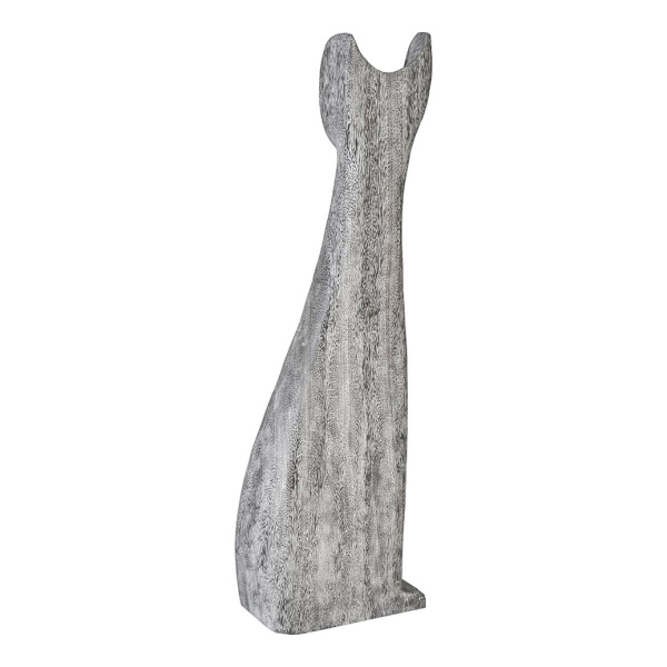 Th97538 Cat Sculpture Large Chamcha Wood Grey Stone Finish2