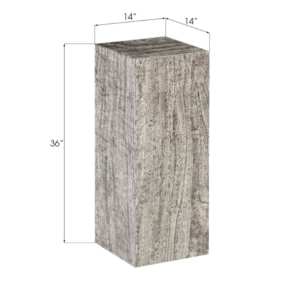 Th97657 Origins Pedestal Medium Mitered Chamcha Wood Grey Stone Finish 4
