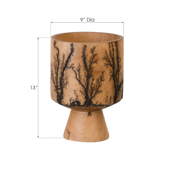 Th97706 Lightning Vase Mango Wood Cup Shape 4