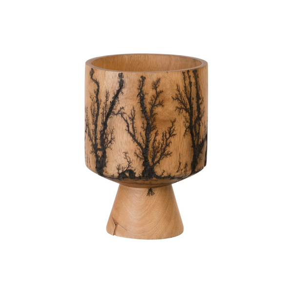 TH97706 Lightning Vase, Mango Wood, Cup Shape