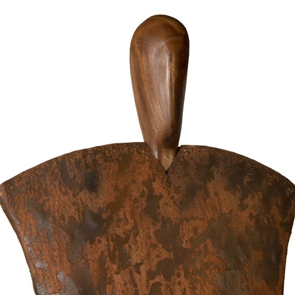 Th99490 Standing Person On Base, Extra Large, Chamcha Wood, Iron 2