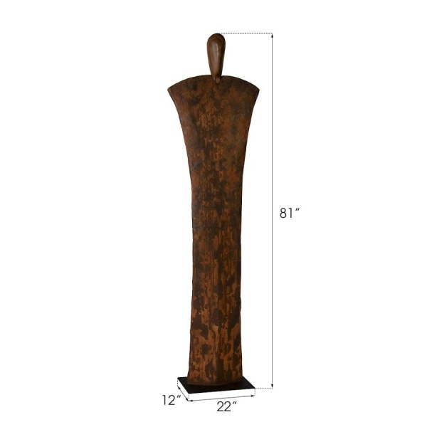 Th99490 Standing Person On Base, Extra Large, Chamcha Wood, Iron 4