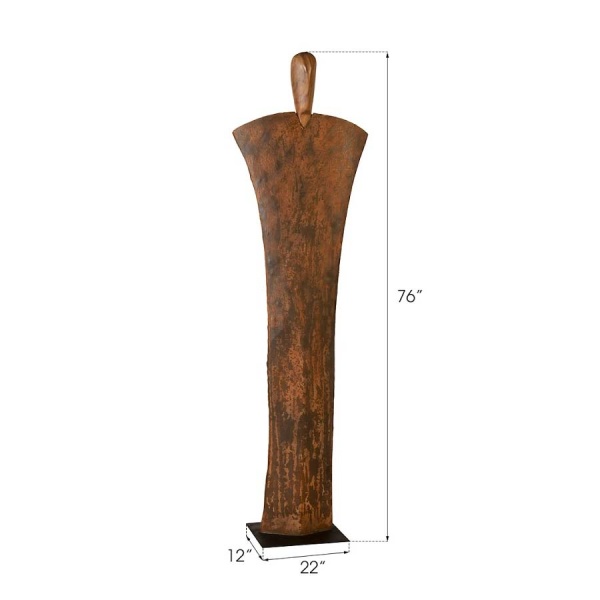 Th99491 Standing Person On Base, Small, Chamcha Wood, Iron 4