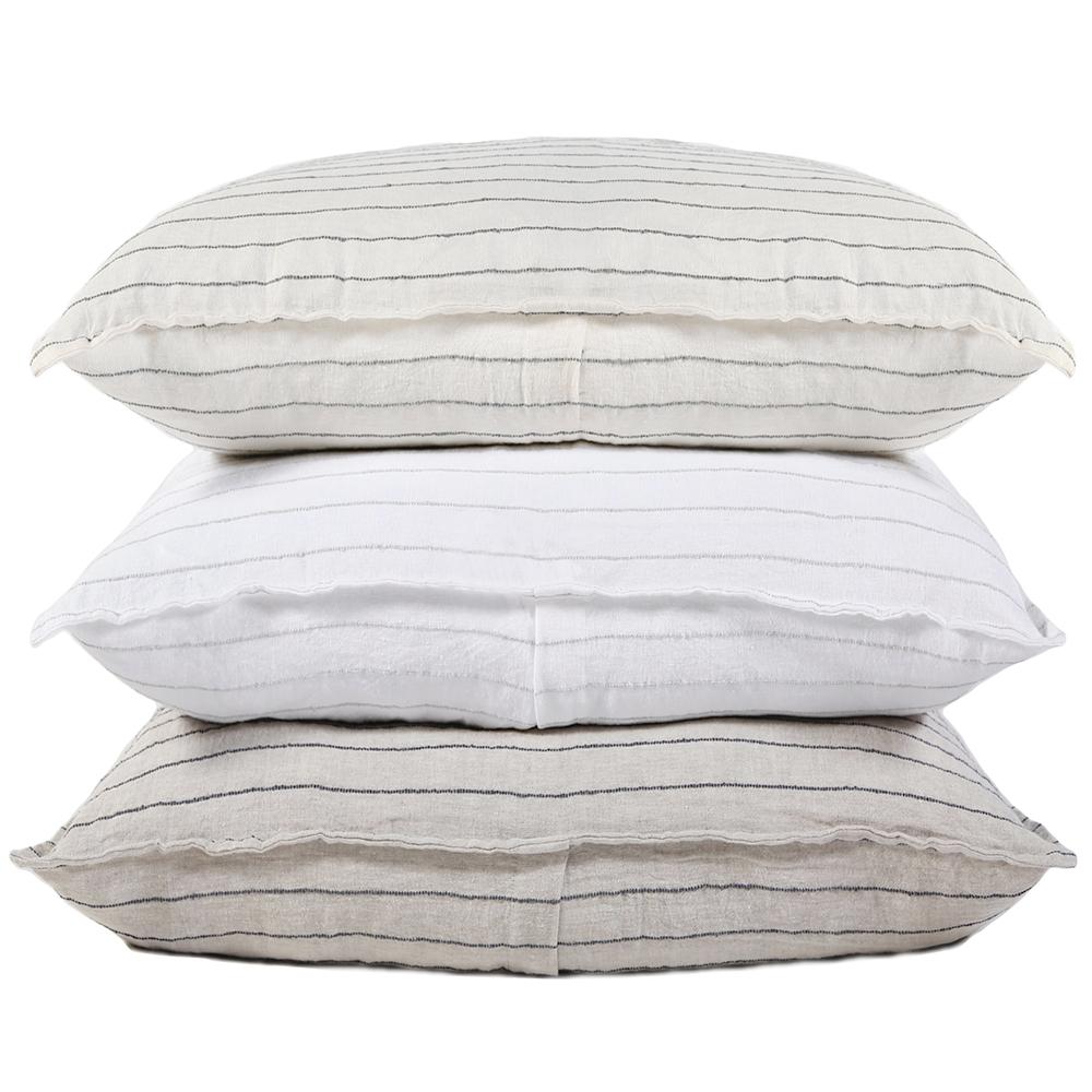 Blake Cream Grey Large 28x36 Linen Pillow by Pom Pom at Home