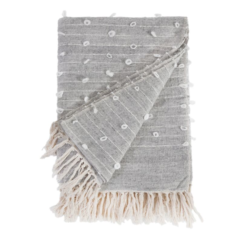 Zaidee Natural/ Grey Oversized 60x90 Throw Blanket