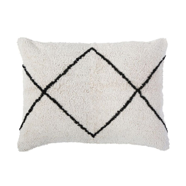 Freddie Ivory/ Charcoal Large 28x36 Pillow