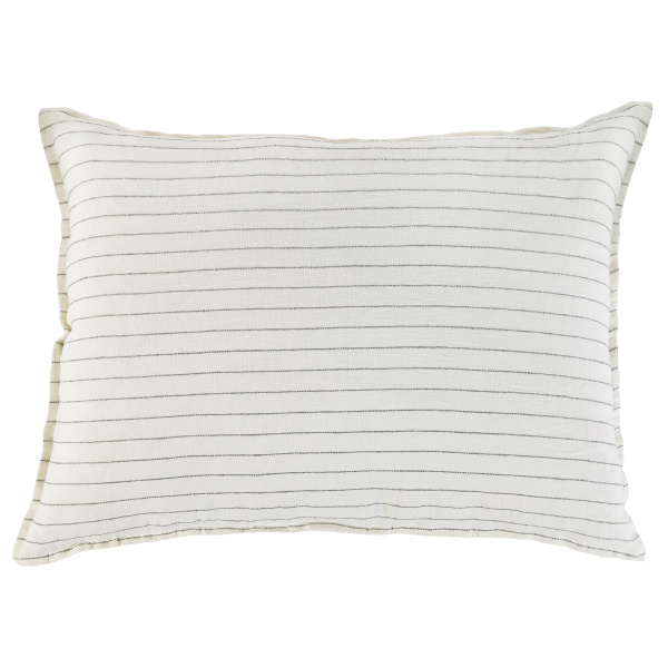 Blake Cream Grey Large 28x36 Linen Pillow