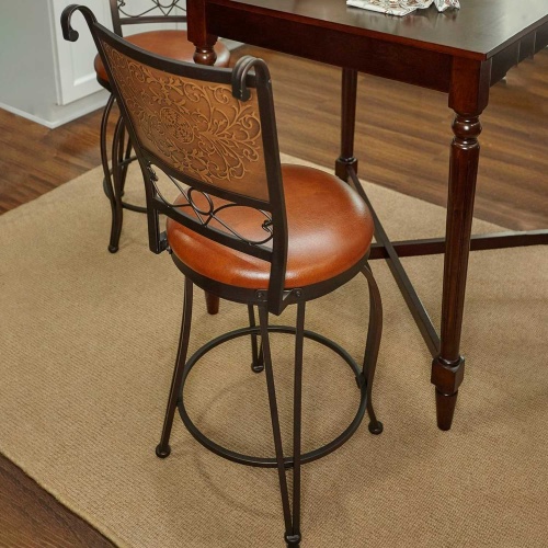 222 918 bronze with muted copper stamped back counter stool 1