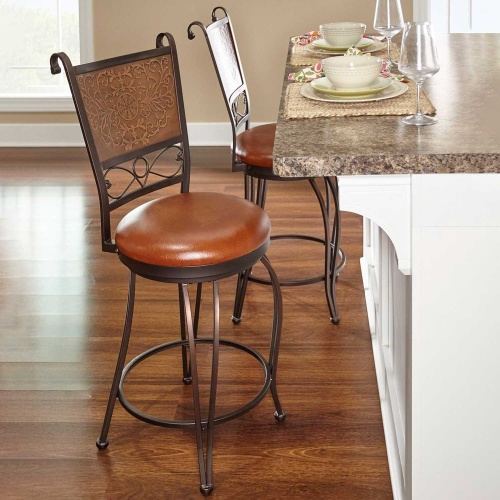 222-918 Bronze with Muted Copper Stamped Back Counter Stool