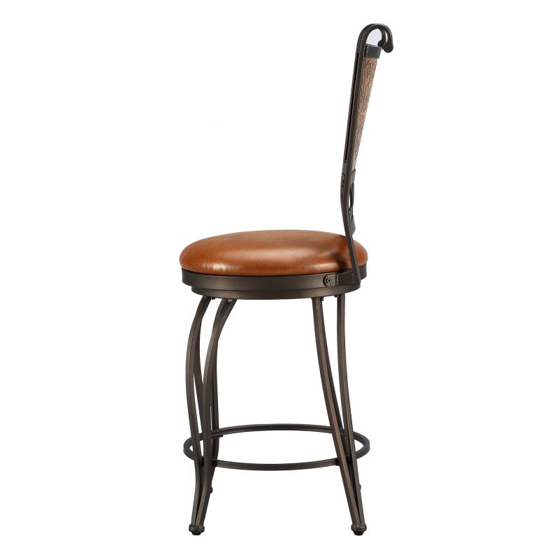 222 918 bronze with muted copper stamped back counter stool 5