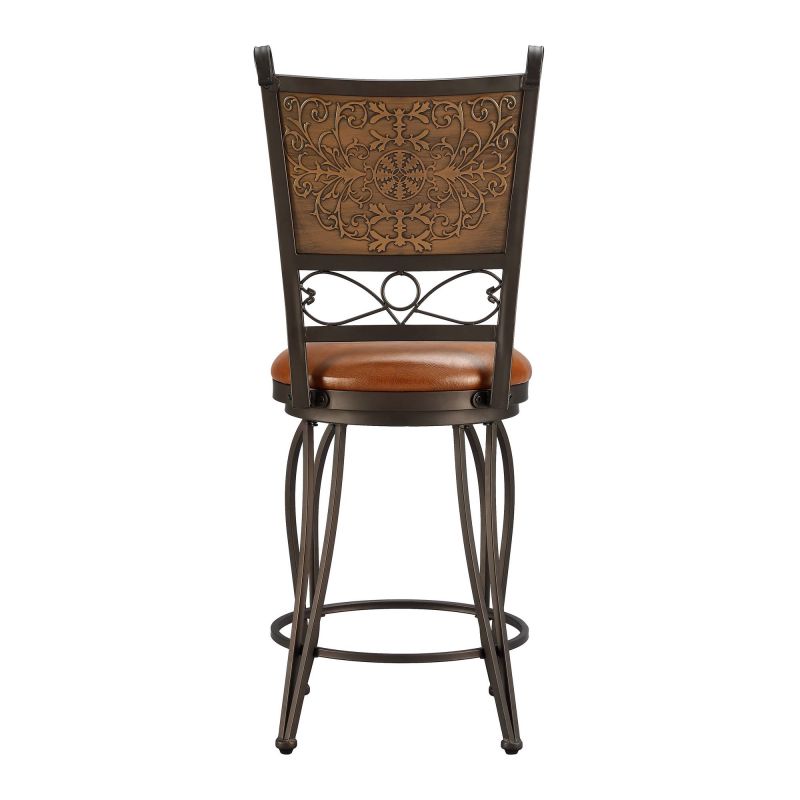 222 918 bronze with muted copper stamped back counter stool 8