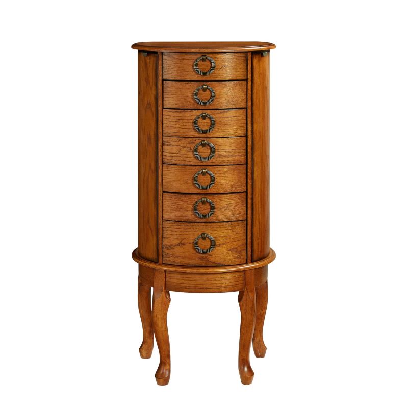 Burnished Oak Jewelry Armoire Powell by Linon