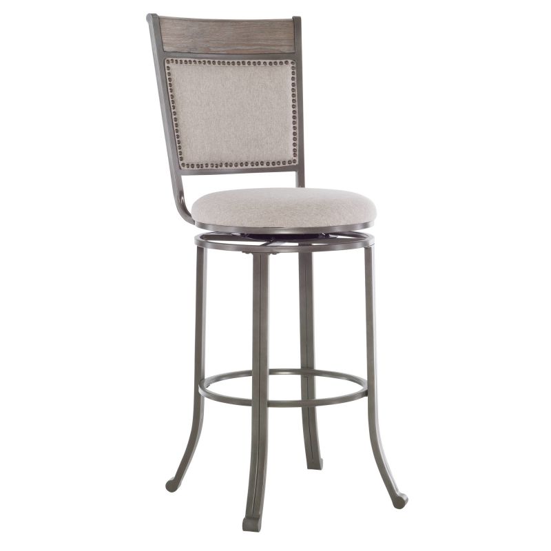 Franklin Swivel Barstool, Pewter Powell by Linon