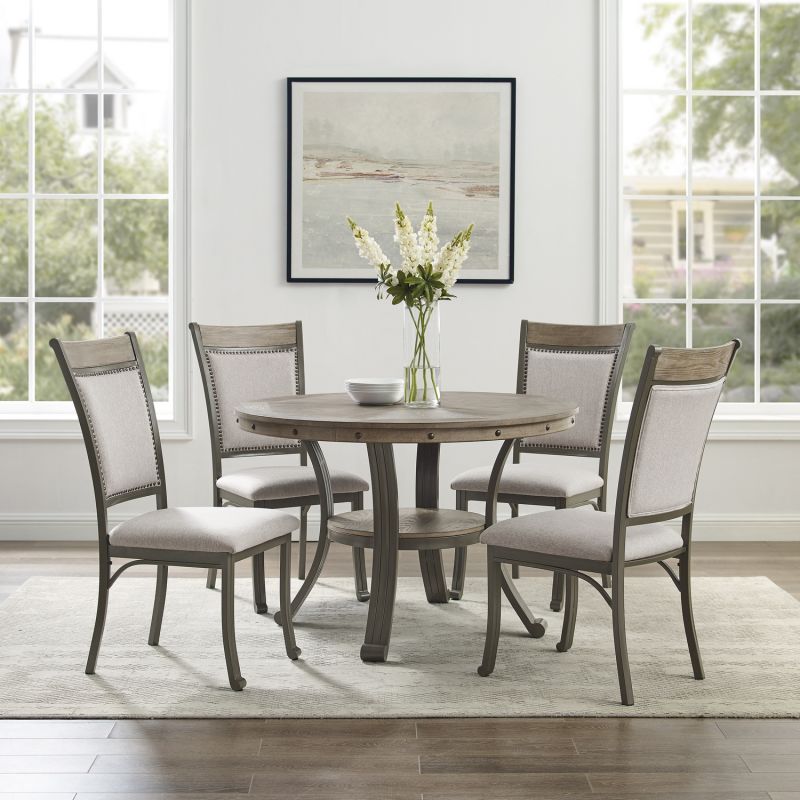Franklin 45 Inch Round Dining Table Pewter, 45 Inch Round Dining Table And Chairs