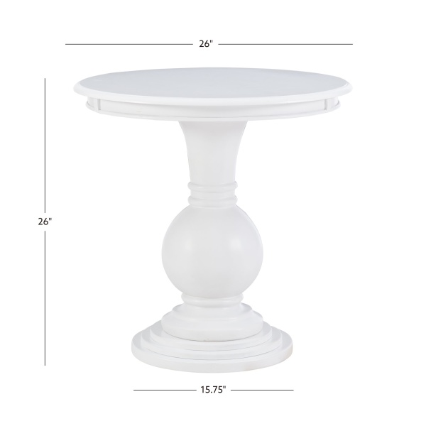 Powell D1431a21w Adeline Round Accent Table White
