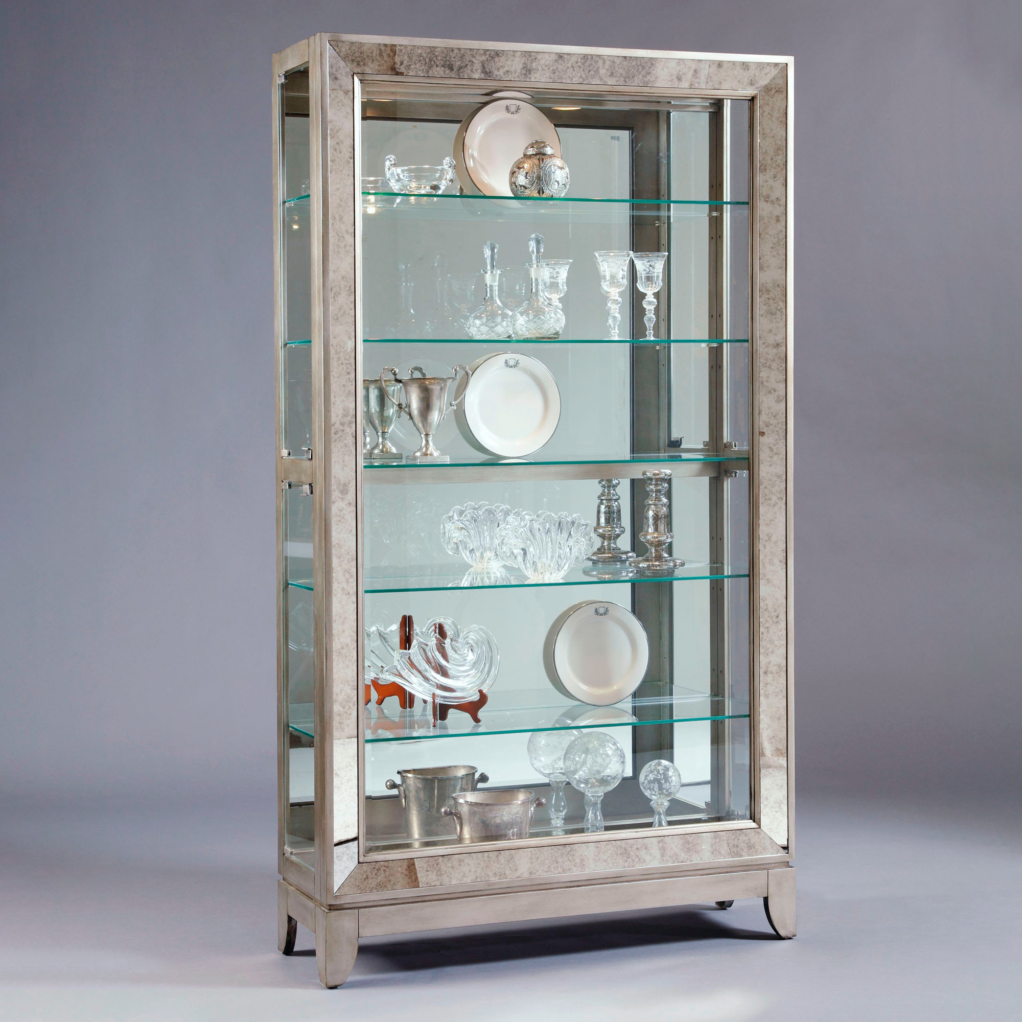 5 Shelf Mirrored Curio Cabinet