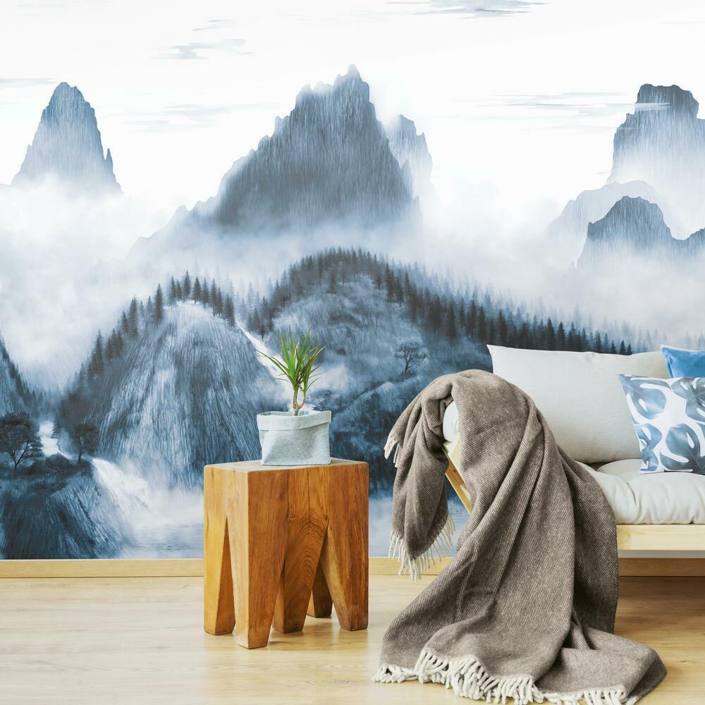 Abstract Mountains Peel And Stick Removable Wallpaper  Love vs Design