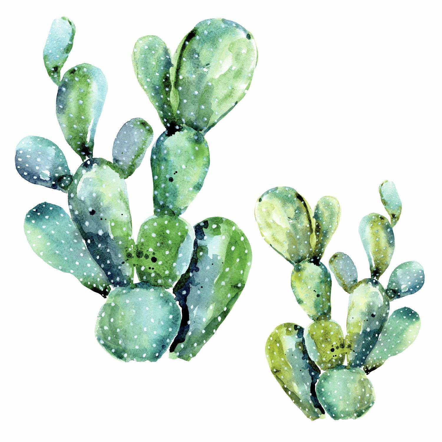 Watercolor Cactus Peel And Stick Giant Wall Decals