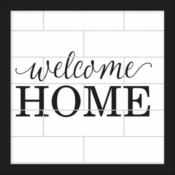 AVE4815 Welcome Home Tile And Type Framed Wall Art