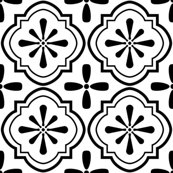 FT4607BX Cosmos Black & White Peel And Stick Floor Tile