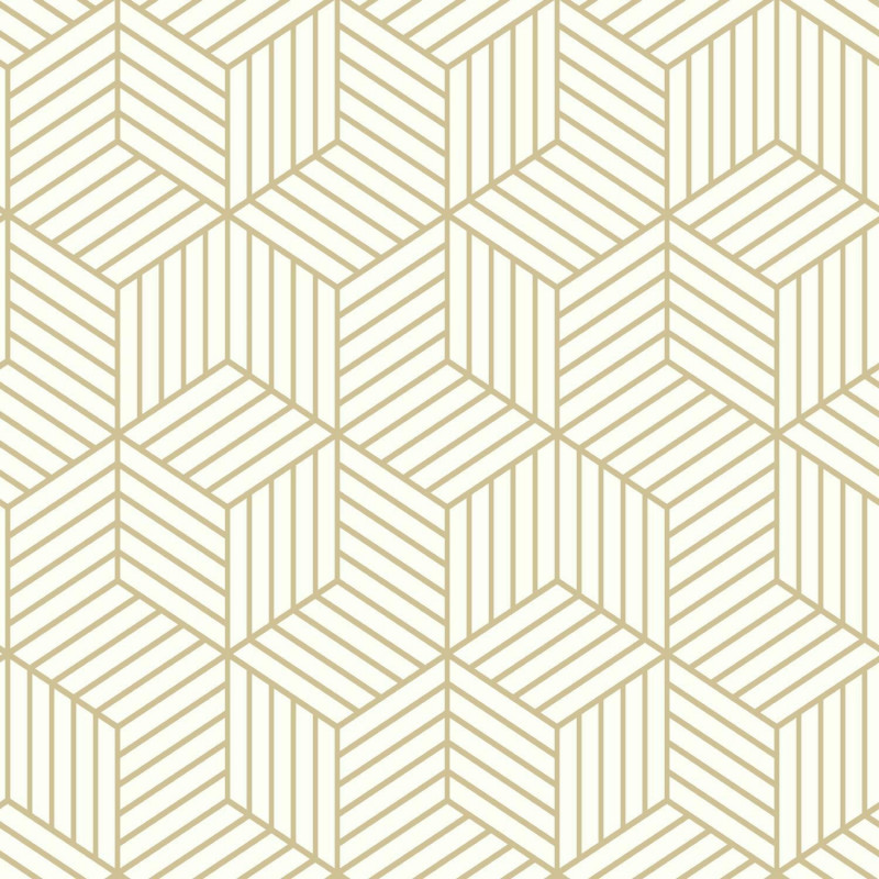 RMK10704WP Stripped Hexagon Peel & Stick Wallpaper