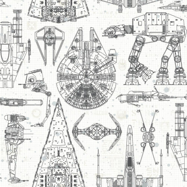 RMK11036WP Star Wars Blueprint Peel & Stick Wallpaper