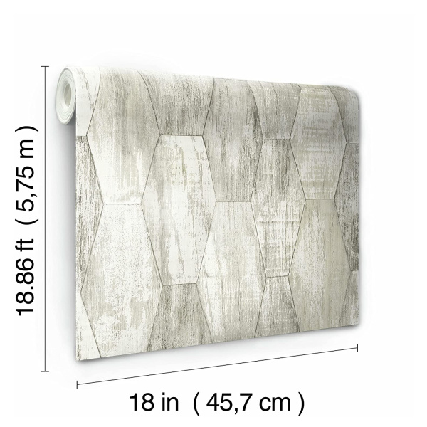 Rmk11851rl Wood Hexagon Tile Peel Stick Wallpaper 3