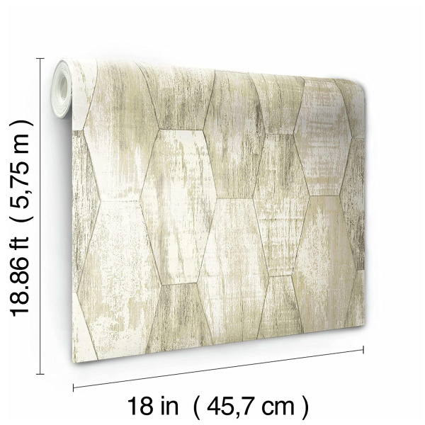 Rmk11852rl Wood Hexagon Tile Peel Stick Wallpaper 4