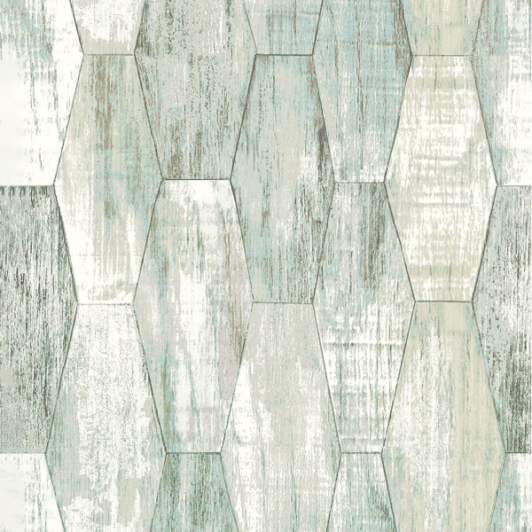RMK11853RL Wood Hexagon Tile Peel & Stick Wallpaper