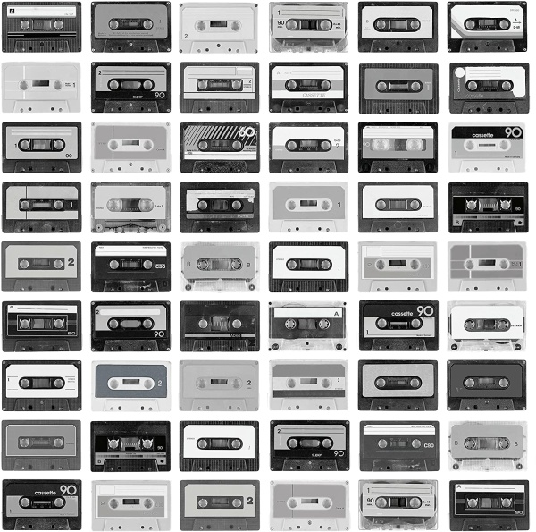 RMK12081RL Retro Cassettes Peel & Stick Wallpaper