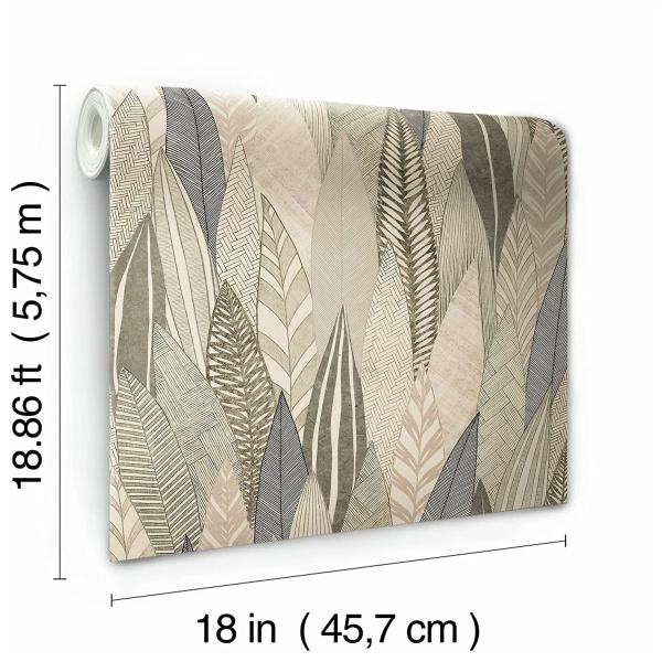 Rmk12082rl Fern Feathers Peel Stick Wallpaper 4