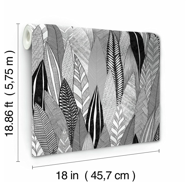 Rmk12083rl Fern Feathers Peel Stick Wallpaper 5
