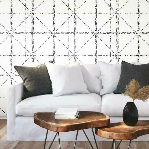 Rmk12088rl Diamond Grid Specks Peel Stick Wallpaper 5