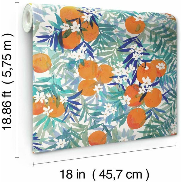 Rmk12198rl Orange Blossom Peel Stick Wallpaper 1