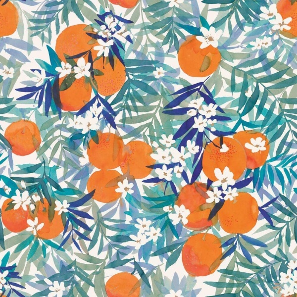 RMK12198RL Orange Blossom Peel & Stick Wallpaper