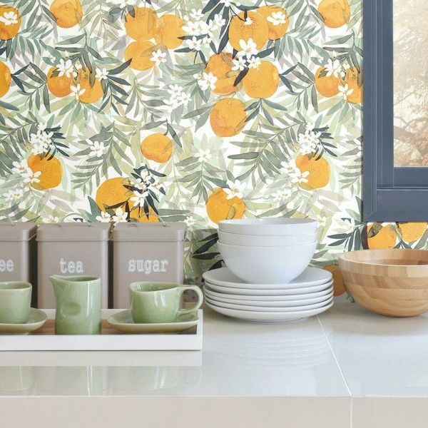 Rmk12199rl Orange Blossom Peel Stick Wallpaper 3