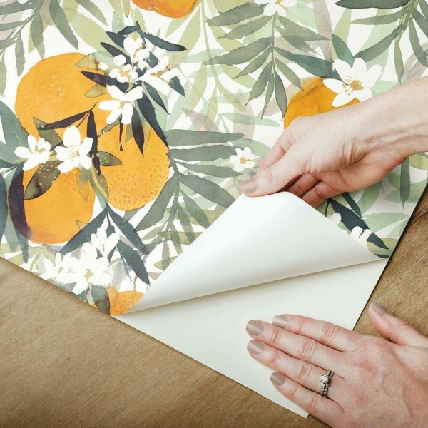 Rmk12199rl Orange Blossom Peel Stick Wallpaper 4