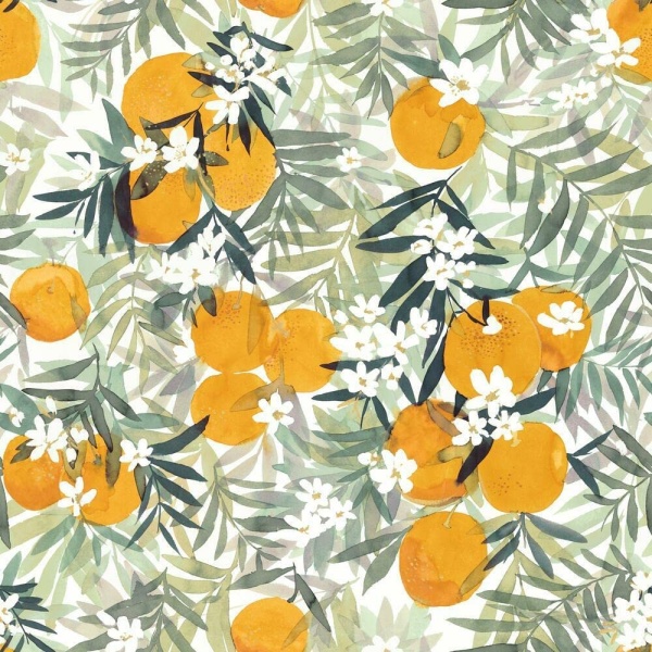 RMK12199RL Orange Blossom Peel & Stick Wallpaper
