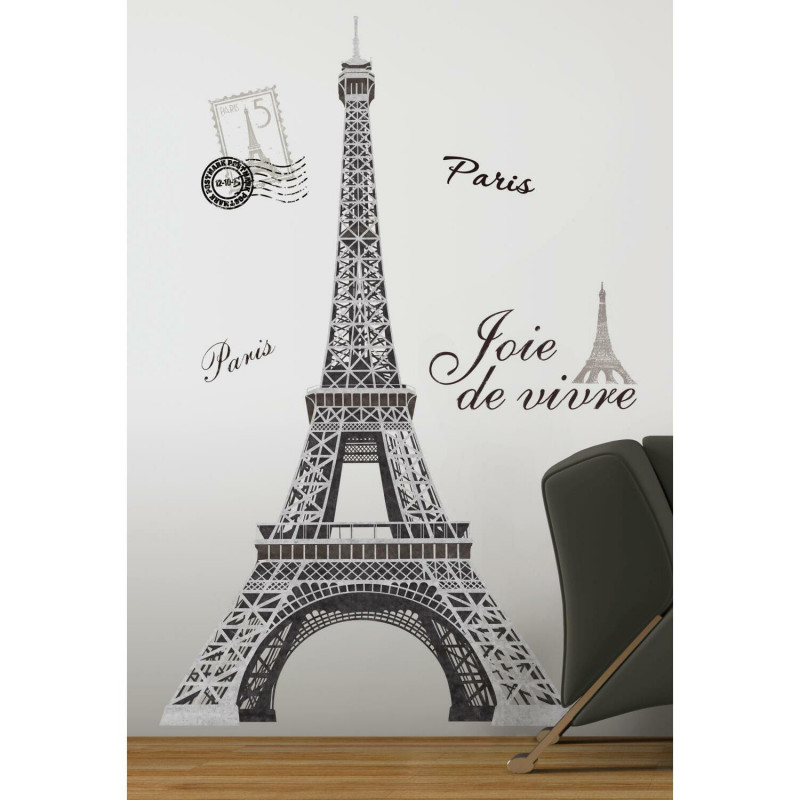 Rmk1576gm Eiffel Tower Giant Wall Decal Roomset 1