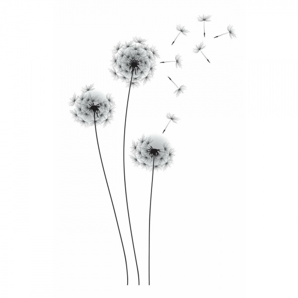 RMK2606GM Whimsical Dandelion Peel And Stick Giant Wall Decals