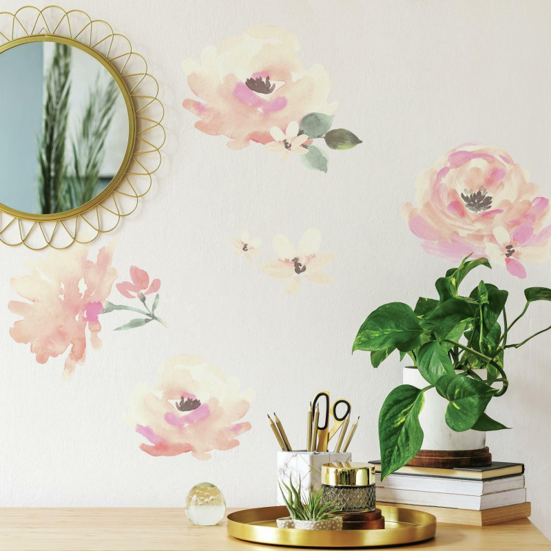 RMK3673SCS Floral Blooms Peel And Stick Wall Decals