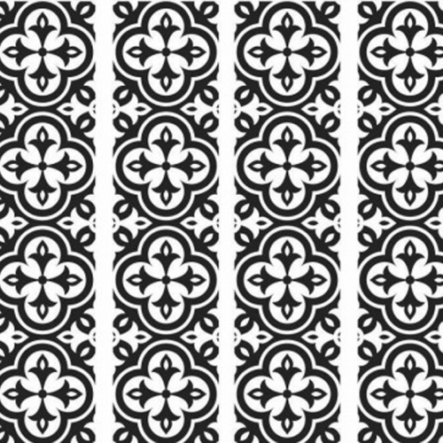 RMK3745GM Ornate Tiles Black And White Peel And Stick Decals
