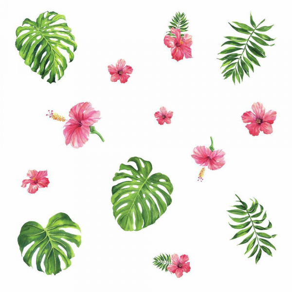 RMK3904SCS Tropical Hibiscus Flower Peel And Stick Wall Decals