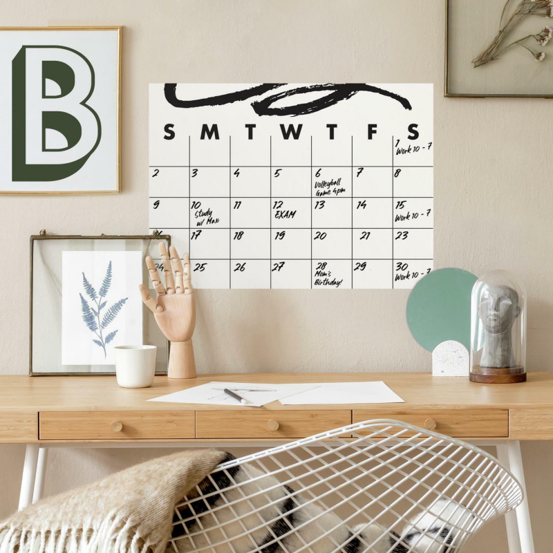 RMK4490SCM Doodle Dry Erase Calendar Peel And Stick Giant Wall Decal