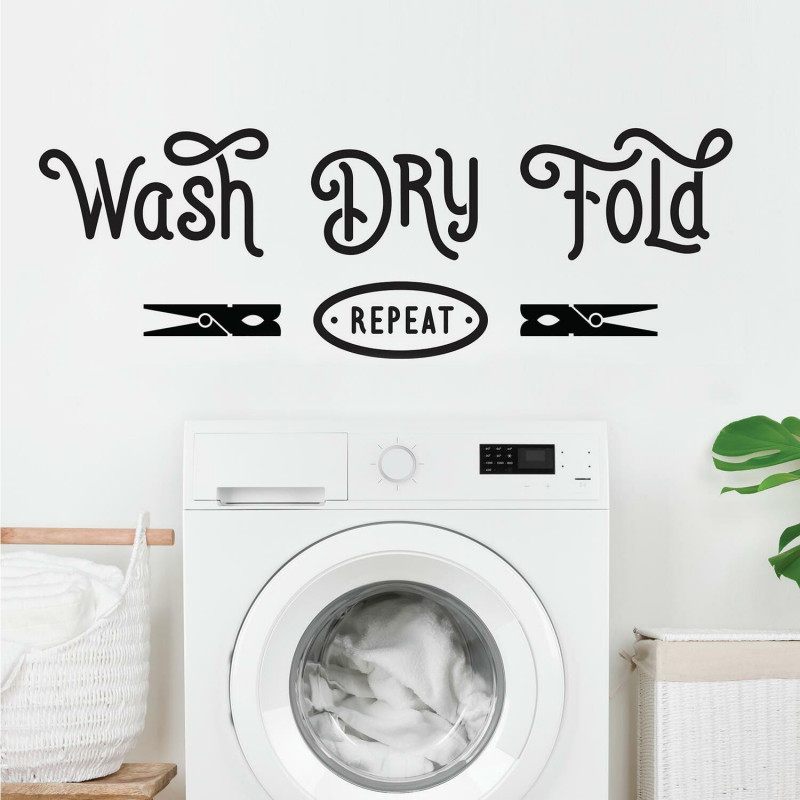 Wash Dry Fold Repeat Peel And Stick Wall Decals